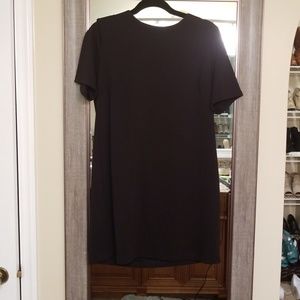 Large black sheath dress zip back